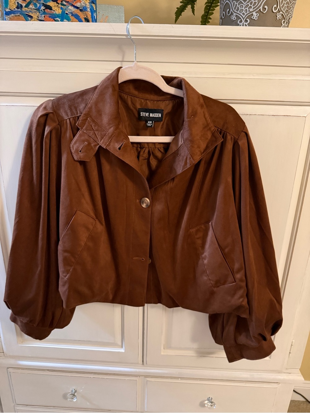 Steve Madden Brown Faux Suede Jacket – Size XS - Picture 2 of 5